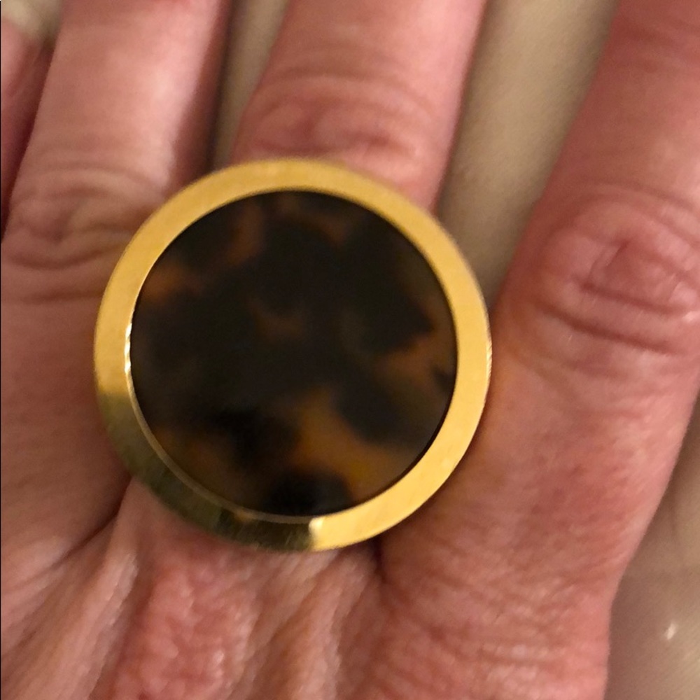MK Gold Ring with Tortoise Top